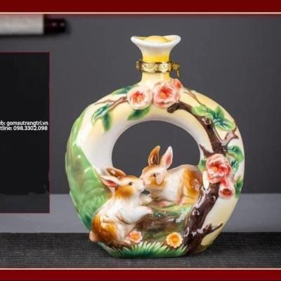BÌNH SỨ ĐỰNG RƯỢU - LINH VẬT